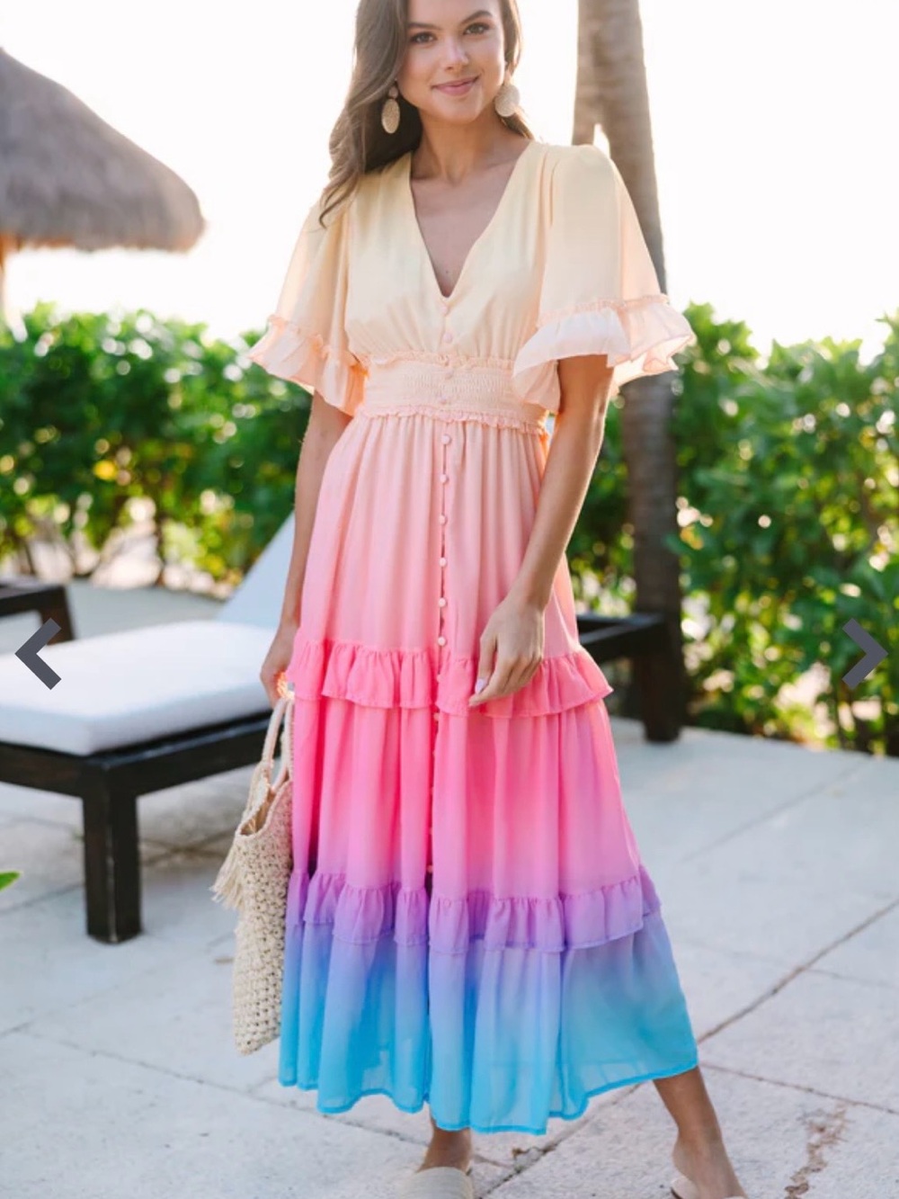 Into the Sunset Flying Tomato Pink Ombré Maxi Dress